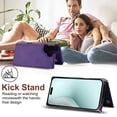 thumbnail image 6 of Dteck Flip Leather Wallet Case for iPhone 16 Plus 5G, Crossbody Wallet Phone Case with Credit Card Holder Strap Lanyard, Women Girl Purse Kickstand, Purple, 6 of 8