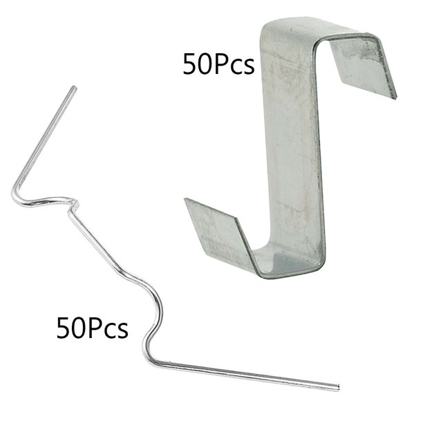 VEAREAR 50Pcs WType + 50Pcs ZType Metal Greenhouse Glass Clips Fixing