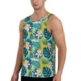 thumbnail image 2 of Xecao Tropical Floral Men's Tank Top Workout Quick Dry Sleeveless Gym Jogging Muscle Shirts Summer Swim Beach Tops, 2 of 9