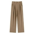 thumbnail image 5 of Kureaily Drape High Waisted Solid Color Wide Leg Pants Casual Suit Pants Beach Lounge Pants, 5 of 5