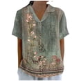 thumbnail image 1 of Vestidos Casuales Para Mujer, Blusas De Mujer De Moda Camiseta informal holgada de manga corta con estampado de moda para mujer, 1 of 5