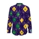 thumbnail image 2 of TaTaai Womens Carnival Print Long Sleeve Shirt Round Neck Casual Polyester Blouse Lightweight Festival Holiday Top Runs Small Gift, 2 of 5