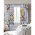 thumbnail image 4 of Easter Kitchen Curtains Watercolor Gnomes Eggs Daisy Flower Light Purple Plaid Cafe Short Curtains for Bathroom Blackout Window Curtain Small Window Treatment Drapes for Bedroom Living Room 42"x45"x2, 4 of 9