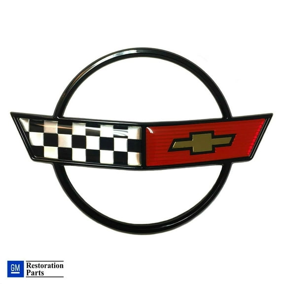 C4 Corvette Front Nose Hood Emblem Cross Flag Official GM Restoration Part Fits: 84 through 90 Corvettes
