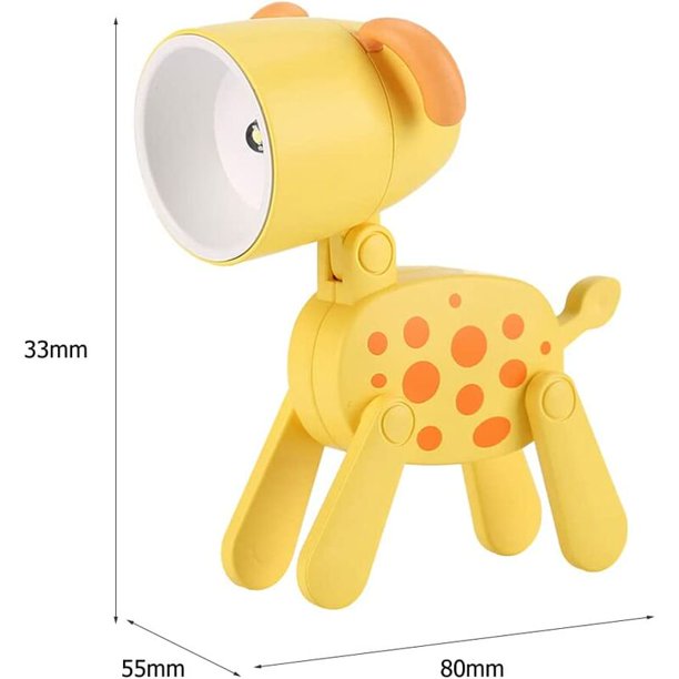 pieza de luz nocturna para niños, mini lámpara de escritorio Kawaii con forma de animal, luz nocturna ajustable para teléfono, luz de noche LED para niños y bebés para regalos de Navidad, decoración de dormitorio (amarillo, dálmata) esquí esquí Gafas de esquí