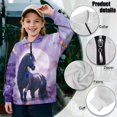 thumbnail image 6 of Uorisanigo Quarter Zip Pullover Sweatshirts Long Sleeve Half Zipper Sweatshirts Loose Horse Purple Marble Quarter Zipper Pullover Shirts Teen Girl Athletic Outerwear Trendy Clothes, 6 of 7