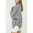 thumbnail image 3 of Solid Color Long Sleeve Women Zipper Sweater Casual Knit Pullover Jumper, 3 of 4