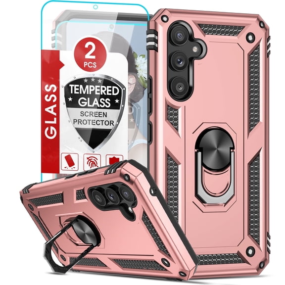 LeYi For Samsung Galaxy A54 Phone Case and Screen Protectors 2 Pack, Mobile Case, Rose Gold