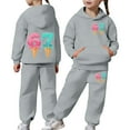 thumbnail image 4 of 67 Six Seven Letter Outfits Set For Kids Outfits Set Casual Girls Fashion Hoodie And Jogger Cute Printed Pullover Tracksuit For Kids And Daily Wear Grey 130(6-7 Years), 4 of 9