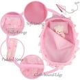 thumbnail image 2 of Baby Doll Cradle Bassinet Portable Doll Carrier Carry Bag,Soft Pillow Quilt Plush Bear Included,for 8-9-10-11-12 Inch and Smaller Dolls Alive Baby Doll Reborn Newborn Baby Doll Accessories Gift-wrap, 2 of 5