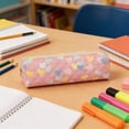 thumbnail image 2 of Cute Heart Pattern Pencil Pouch, Soft Fabric Pencil Case, Large Capacity Portable Storage Pouch, Smooth Zipper Closure for Office Study and Daily Commute, 2 of 6