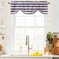 thumbnail image 4 of Tie Up Valances for Windows, Purple Grey Stripe Adjustable Valance Curtains Window Treatment for Living Room/Bedroom, Minimalist Farmhouse Striped Rod Pocket Kitchen Curtains & Drapes 54x18 Inch, 4 of 9