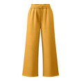 thumbnail image 6 of Xijirk Women Wide Leg Sweatpants High Waist Drawstring Trousers with Side Pockets Soft Casual Loose Fit Pants for Daily Walking Street Outfit,Yellow,XL, 6 of 6