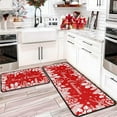 thumbnail image 5 of Red Christmas Kitchen Rugs and Mats Set of 2, Christmas Decorations for Home, Holiday Kitchen Floor Mat Merry Xmas Decor Non-Slip Backing Holly Pine Branches Pinecones Rug 17"x47.2"+17"x30", 5 of 6