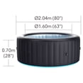 thumbnail image 2 of MSpa Round Inflatable Bubble Spa, 4 to 6 Person Hot Tub with LED Lights, Aurora, 2 of 10