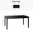 thumbnail image 3 of Kithkasa Dining Table for 4-6,60" Modern Rectangular Kitchen Table with Sturdy Wood Frame & Rustic Black Finish, Kitchen Furniture for Home, Dining Room, Black, 3 of 6