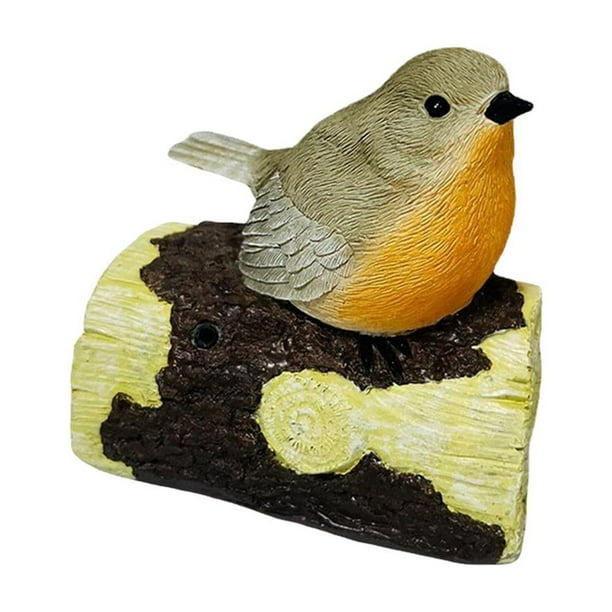 Estatua de pájaro, figura de pájaro de simulación, colección artesanal, adorno de pájaro LED pájaro marrón