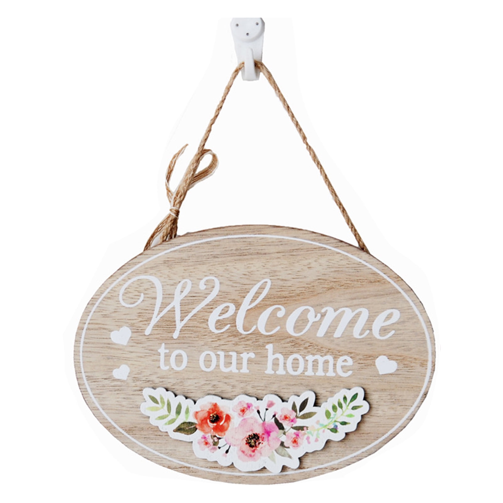 B/C Welcome Sign for Front Door Bowknot Front Door Decor Door Sign for Entrance Porch of Home Office or Store Hanger Home Wood Wreath Decoration
