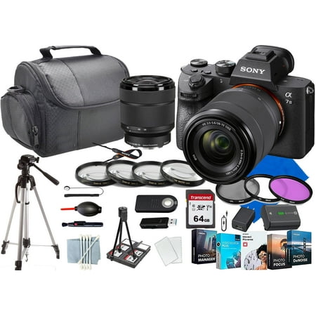 Sony a7III Mirrorless Camera with Sony FE 28-70mm f/3.5-5.6 OSS Lens+ 64 GIG Memory Card+Case+Photosoftware+COMMANDER Starter Kit(28PC)Bundle