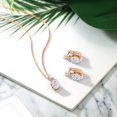 thumbnail image 4 of Gem Stone King 18K Rose Gold Plated Silver Pendant and Earrings Jewelry Set Near Colorless Oval 6.37cttw Moissanite and Diamond, 4 of 5