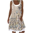 thumbnail image 5 of QUNYINEY Beach Sun Dresses Women Floral Sleeveless Summer Midi Dresses Crew Neck Casual Vacation Loose Fit Dresses, 5 of 5