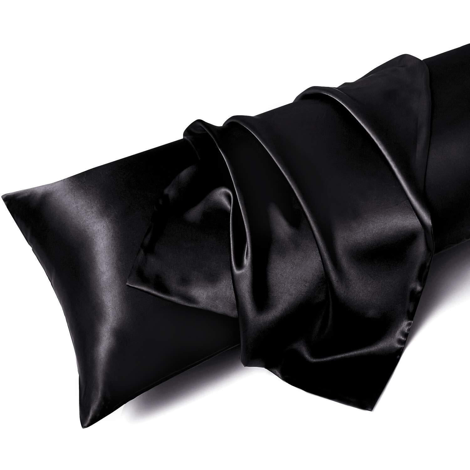Auvideal Body Pillow Cover 20x54 Black Body Pillows for Adults