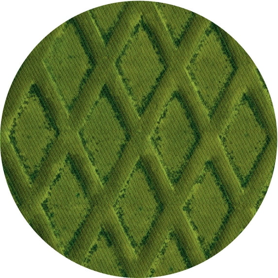Ahgly Company Indoor Square Patterned Dark Forest Green Area Rugs, 3' Square
