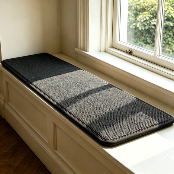 Linen‑Textured Long Bench Seat Cushion, 31.50 in × 11.81 in Rectangular Soft Filled Pad, Non‑Slip Anti‑Stain Chair Cushion for Window Nook, Hallway Benches, Indoor Sofa Furniture Decoration