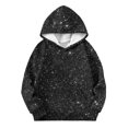 thumbnail image 5 of SGFCWSX Girls Fleece Sweatshirt Solid Color Casual Hoodie for Kids with Pockets Pullover Top Black Size 5-6T, 5 of 5
