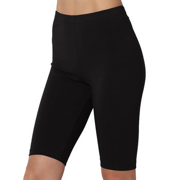 Women Under Dress Tight Shorts Slim Fit High Waist Stretch Knee Length Pants Thin Yoga Short Leggings