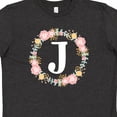 thumbnail image 4 of Inktastic Monogram Letter J Floral Rose Wreath Youth T-Shirt, 4 of 5