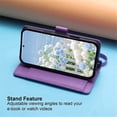 thumbnail image 5 of Case For Google Pixel 9 / 9 Pro Butterfly Flower Multi-card Holder Zipper Wallet With Lanyard Magnetic Clasp Flip Stand Leather Phone Case,Purple,For Pixel 9 / 9 Pro, 5 of 8