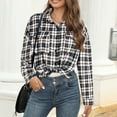 thumbnail image 2 of Womens'Autumn and Winter Fashion Plaid Jackets Plus Size Stylish Vintage Casual Long-sleeved Plaid Jacket, 2 of 4