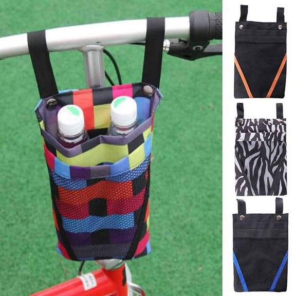 Cheers.US Bike Front Storage Bag Bike Handlebar Canvas Pocket Mobile Phone Water Cup Storage Bags for Bicycle Motorcycle Electric Vehicle