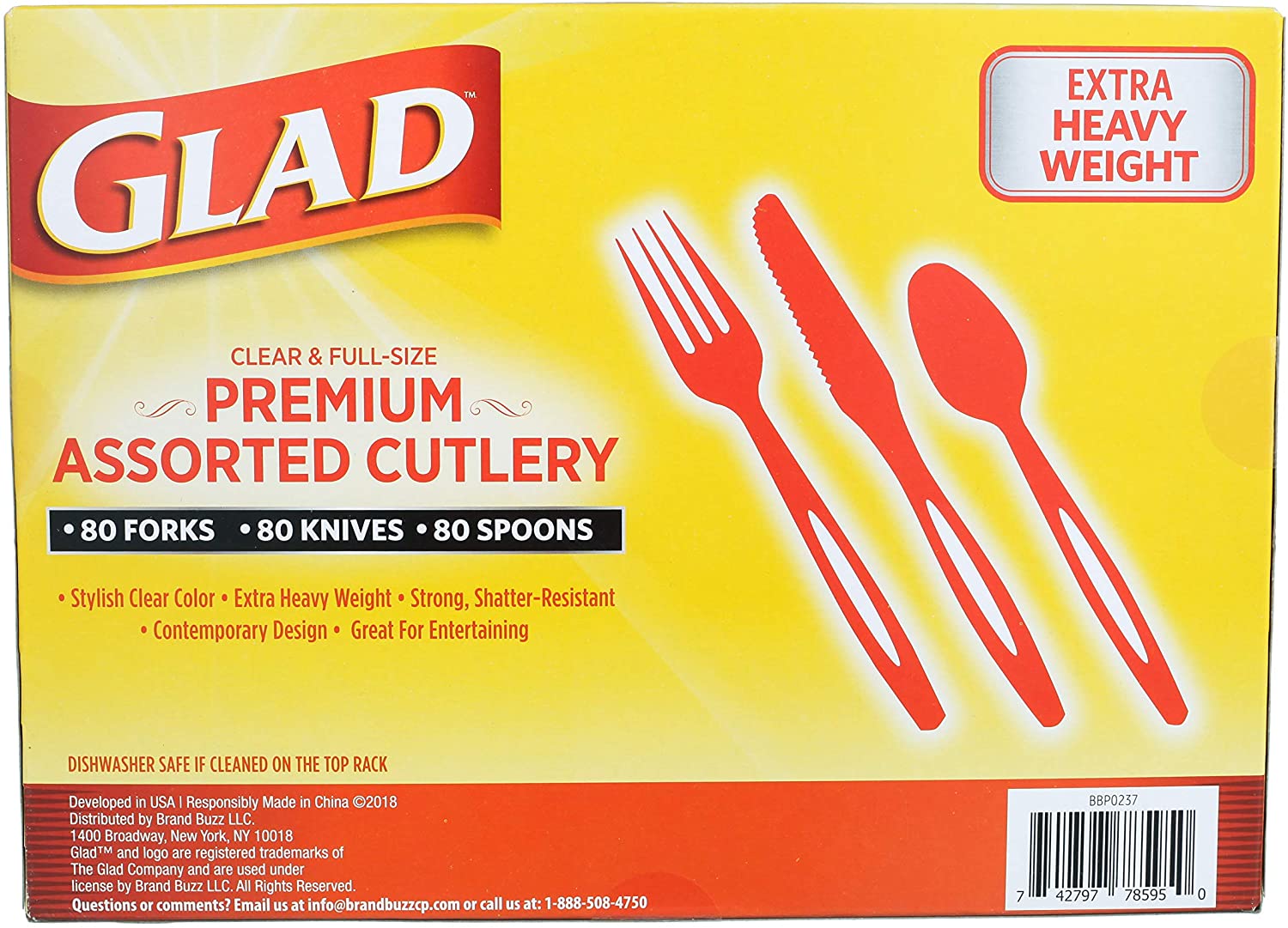 Glad Premium Assorted Clear Cutlery Set, 240 Count photo 6