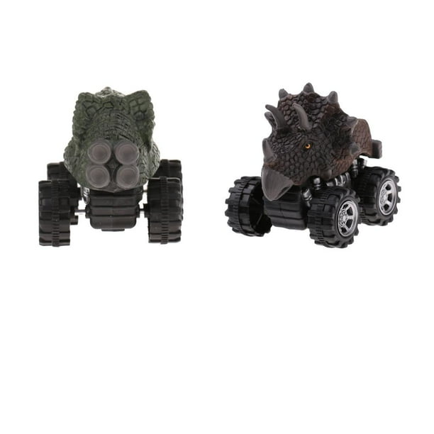 2 piezas de juguete para coche de con ruedas grandes, para de 3 y niñas, de vehículos , aprendizaje preescola Yotijar Figuras de dinosaurio de juguete