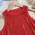 thumbnail image 4 of Diufon Women's Sequin Tank Top Sparkle Glitter Summer Sleeveless Blouse Solid Color Crew Neck Slim Party Vest, 4 of 8