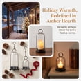 thumbnail image 6 of 2 PACK Wide Versatile Metal Candle Holder in Black with Handmade Thick,Heavy Sturdy Glass Dome for Pillar Candle,Industrial,Modern,Shelf,Mantel,Veranda,Porch, 6 of 6