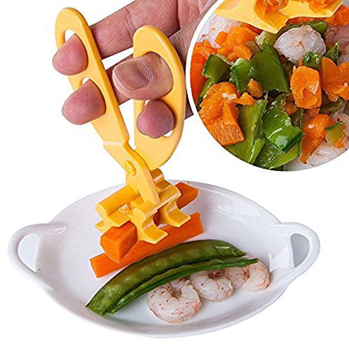 Baby Food Scissors Orange&White Set of 2, JUMUU Versatile Food Cutter for  Babies Portable Food Shearer with a Cleaning Tweezers