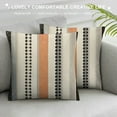 thumbnail image 3 of PIKWEEK  Boho Throw Pillow Covers Orange and Blue Striped Chenille Pillowcases Square Decorative Cushion Covers for Sofa Couch Bed Living Room Farmhouse Decor, 3 of 5