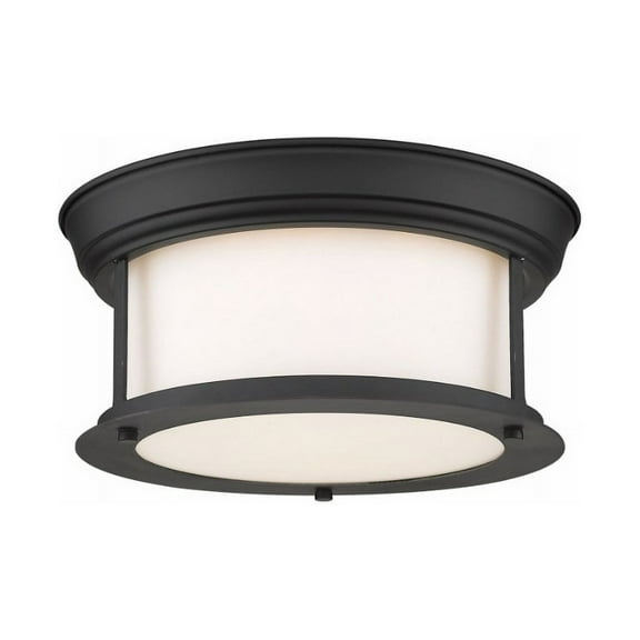 2 Light Flush Mount in Seaside Style 11 inches Wide By 5.5 inches High-Matte Black Finish Bailey Street Home 372-Bel-4314813