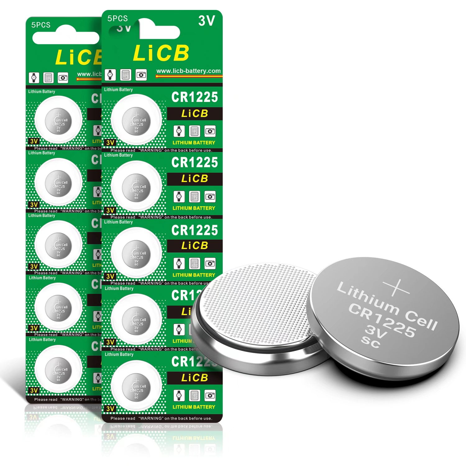 laag Harmonie picknick LiCB 10 Pack CR1225 3V Lithium Battery CR 1225 Button Coin Cell -  Walmart.com