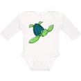 thumbnail image 3 of Inktastic Sea Turtle with swirls Boys or Girls Long Sleeve Baby Bodysuit, 3 of 5