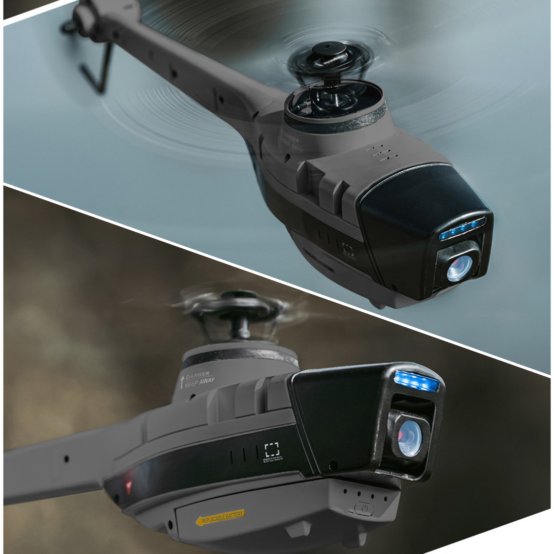 RC Aerial Vehicle Reconnai Military Aircraft, 2.4G 4CH Helicopter Model (RTF)