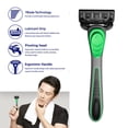 thumbnail image 1 of Manual Razor with 5 Blade Refills 7 Layers Stainless Steel Blade Rubber Handle Men Women Hair Beard Trimmer Remover Shaver Tool, 1 of 8