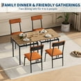 thumbnail image 4 of AKDSteel 3-Piece Dining Table Set for 2, Space-Saving Kitchen Table with Metal Frame and PU Leather Chairs, 4 of 8