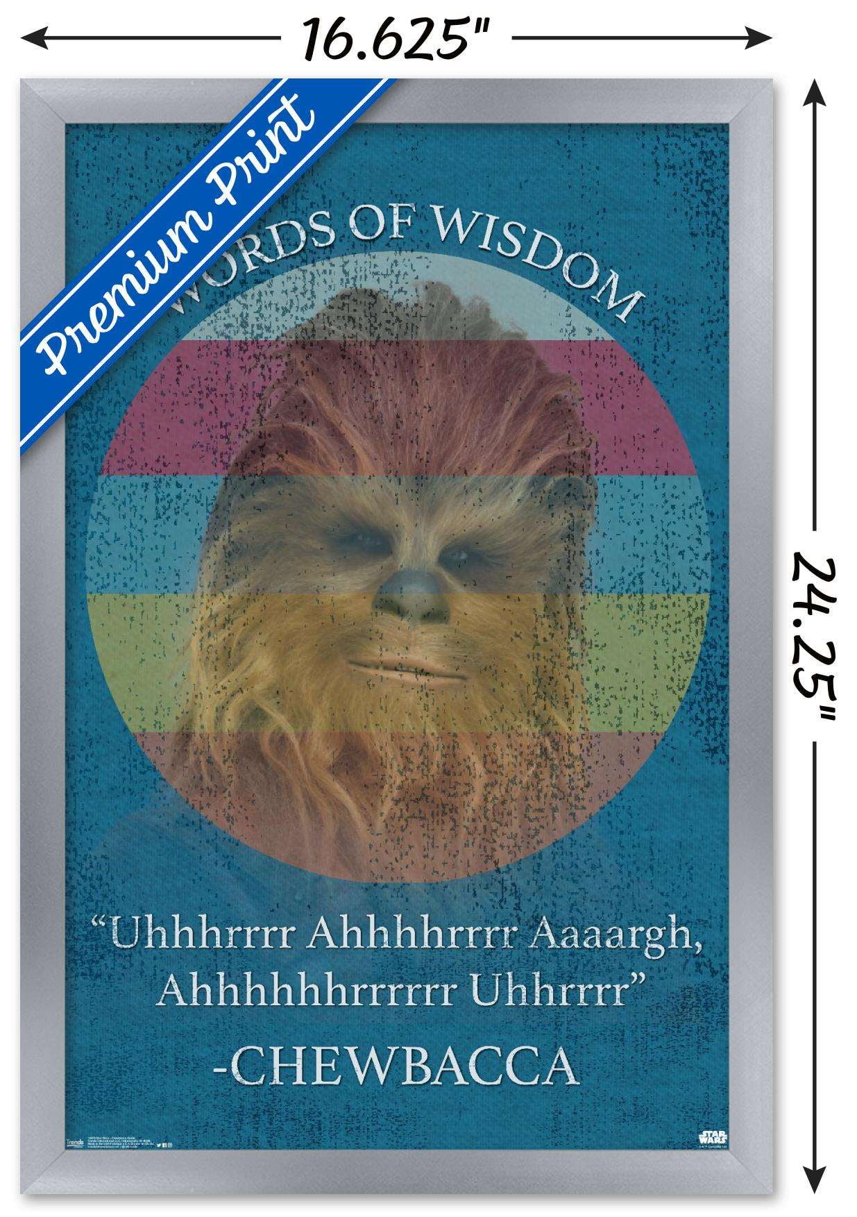 Star Wars: Saga - Chewbacca Quote Wall Poster, 14.725" x 22.375", Framed