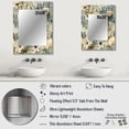 thumbnail image 4 of Designart "Luminous Lace Floral Design III" Floral Wall Mirror, Printed White Wall Mirror, Traditional Bathroom Wall Mirror, Decorative Floral Mirror - 24x32 Inch, 4 of 5