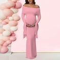 thumbnail image 5 of CHUMUD Women's Maternity Long Sleeve Off Shoulder Pregnancy Photography Maxi Dress for Baby Shower Photoshoot Party Wedding Guest Dress, 5 of 8