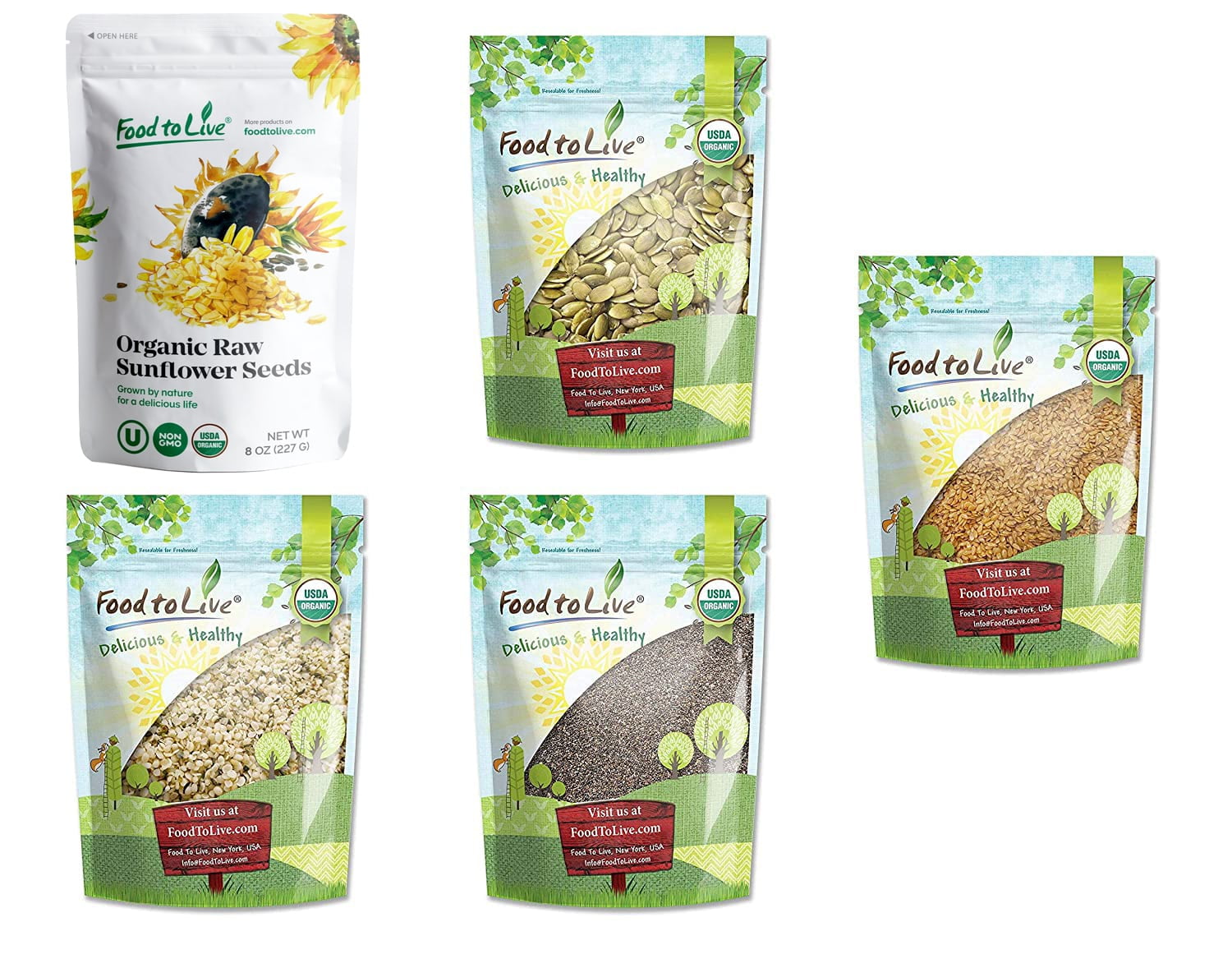 Organic Omega3 Seeds in a Gift Box A Variety Pack of Sunflower Seeds